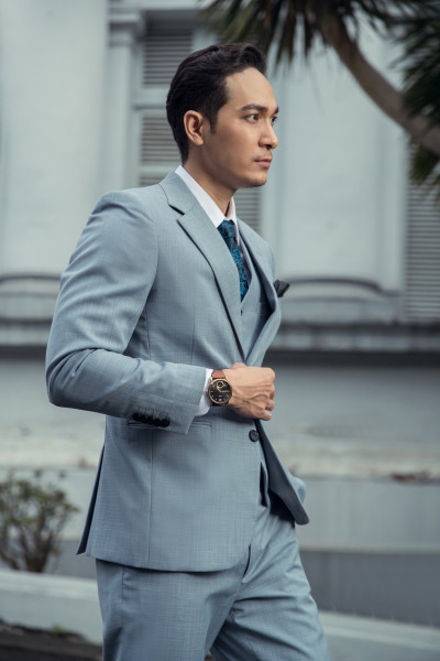 ÁO VEST NAM MÀU GHI KẺ MỜ -VS21090001203 